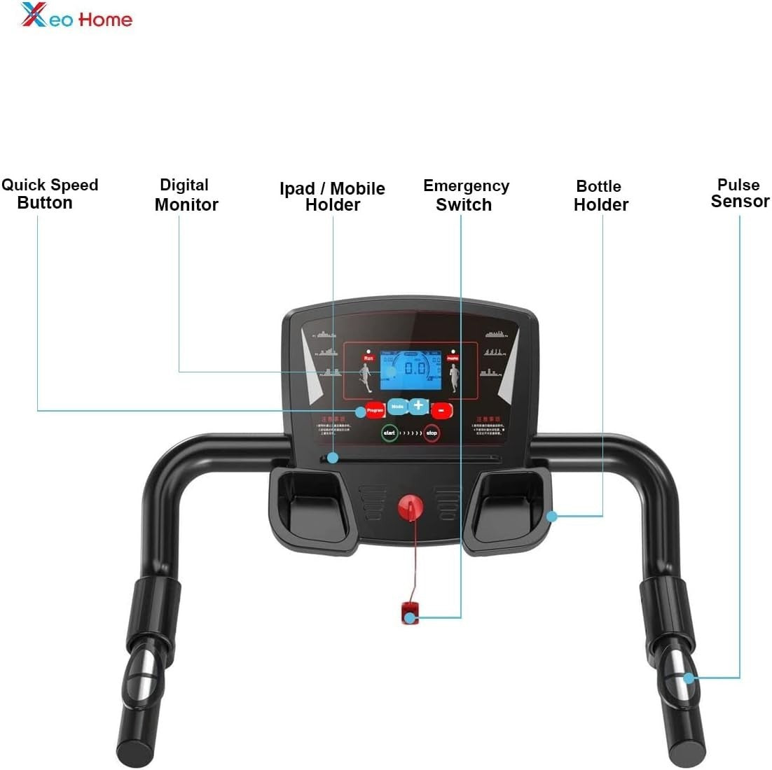 Foldable Treadmill 9% Incline Electric Running Motorised Machin Waking Home Gym