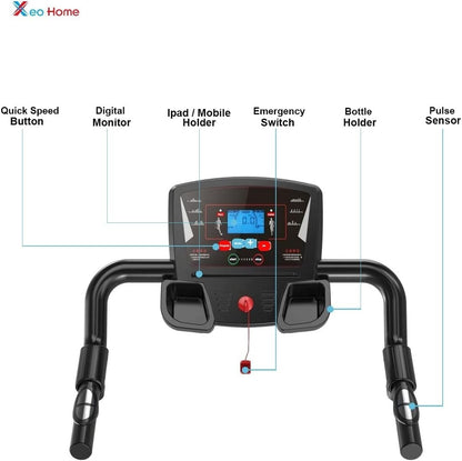 Foldable Treadmill 9% Incline Electric Running Motorised Machin Waking Home Gym