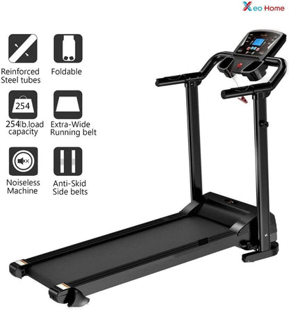 Foldable Treadmill 9% Incline Electric Running Motorised Machin Waking Home Gym